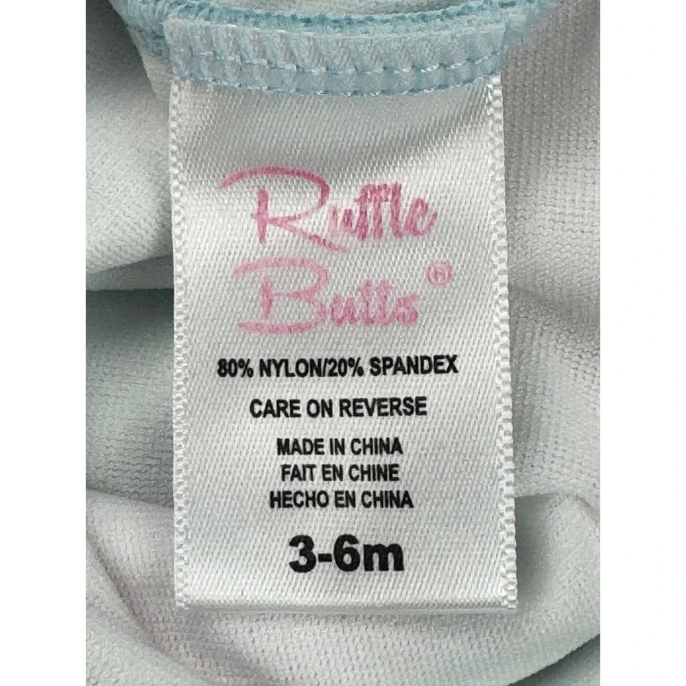 RuffleButts‎ Baby Girls Floral Ruffle One Piece Swimsuit Pink Teal 3-6 Months